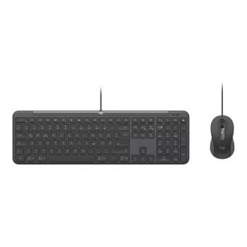 Przewodowa klawiatura USB Logitech 920-013343 QWERTZ układ niemiecki grafitowa