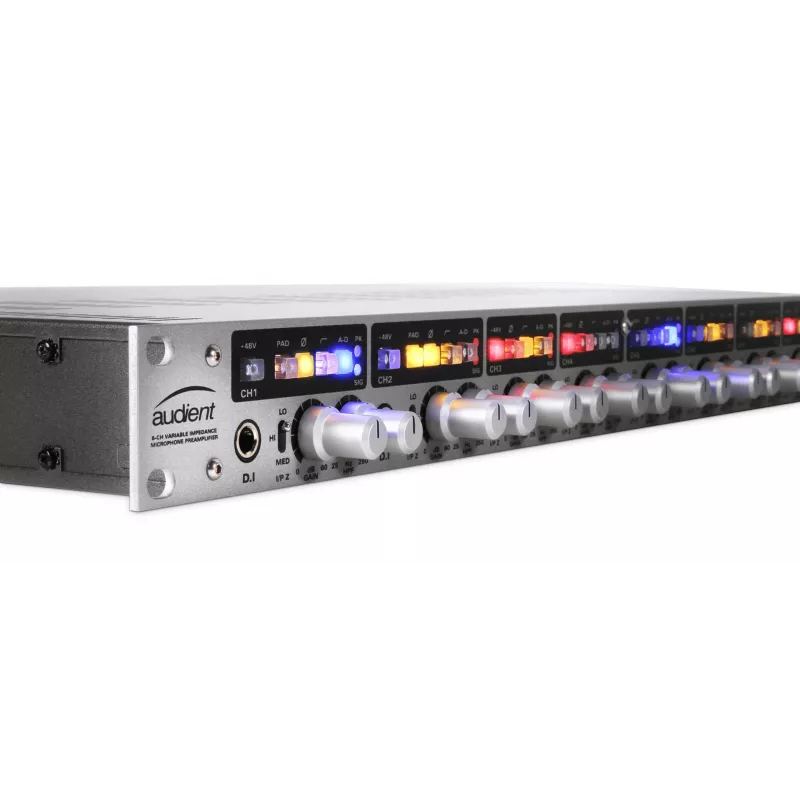 8-kanałowy przedwzmacniacz mikrofonowy Audient ASP880 24-bit/96 kHz, montowany w racku