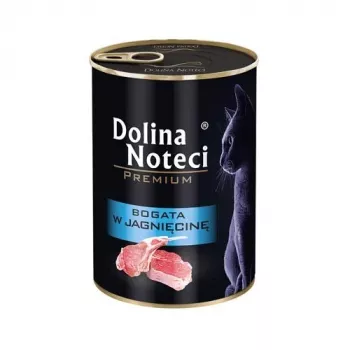Mokra karma dla kota Dolina Noteci DOLINA NOTECI Premium 400 g — kurczak i jagnięcina, koty dorosłe, puszka