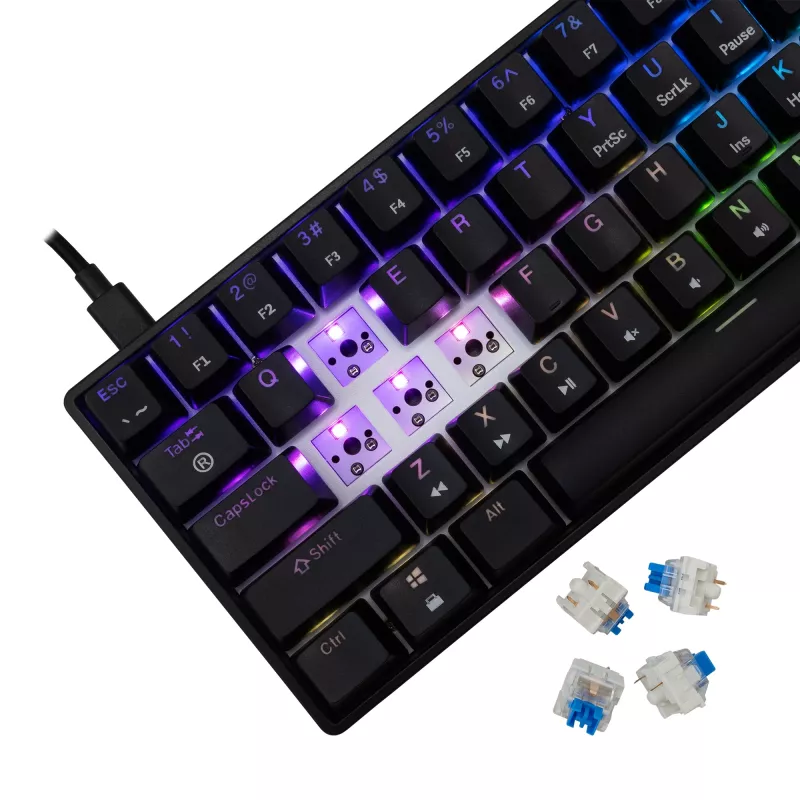Klawiatura mechaniczna White Shark Shinobi-2 niebieski Switch Czarna układ US