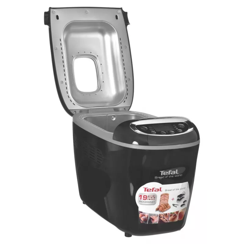 Maszyna do chleba Tefal PF611838 — 1600 W, pojemność 1,5 kg, 19 programów, sterowanie dotykowe, czarna