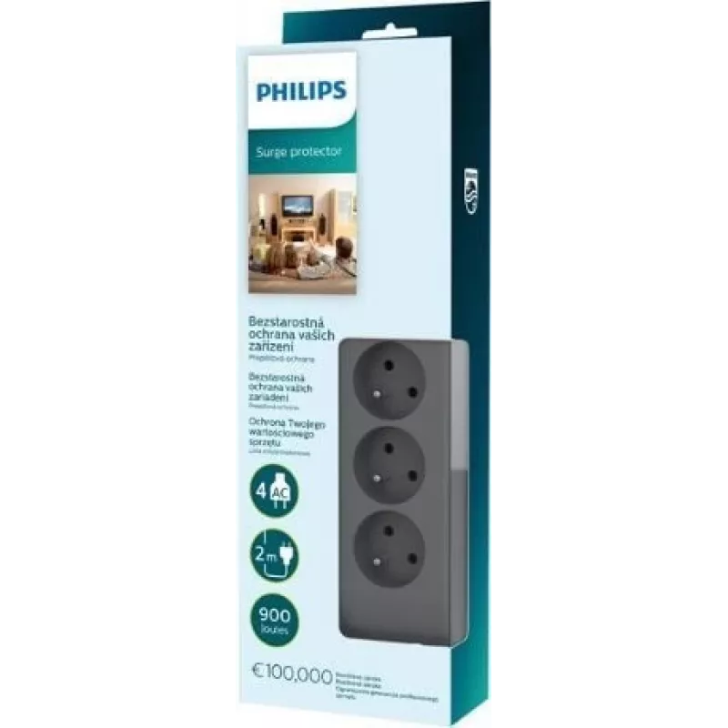 Listwa przeciwprzepięciowa Philips SPN3140A/60 — 14 gniazd, 60 Hz