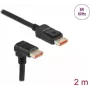 Kabel DisplayPort DeLOCK 8K 60 Hz 2 m wtyk prosty do wtyku kątowego 90° w dół