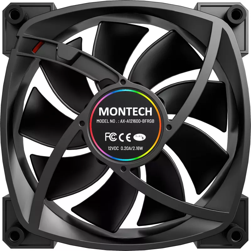 MONTECH AX120 120mm ARGB - 3-pack wentylatorów do obudowy - czarny
