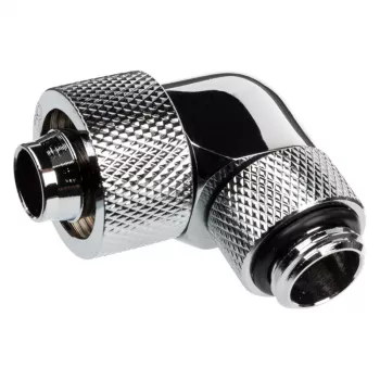 Alphacool Eiszapfen Connector 90 degrees G1/4 cala AG do 16/10mm - obrotowy, chromowany srebrny