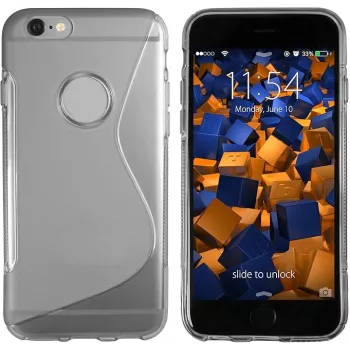mumbi Etui TPU S-Design przezroczyste czarne do Apple iPhone 6/6s (MUMBI_4498)