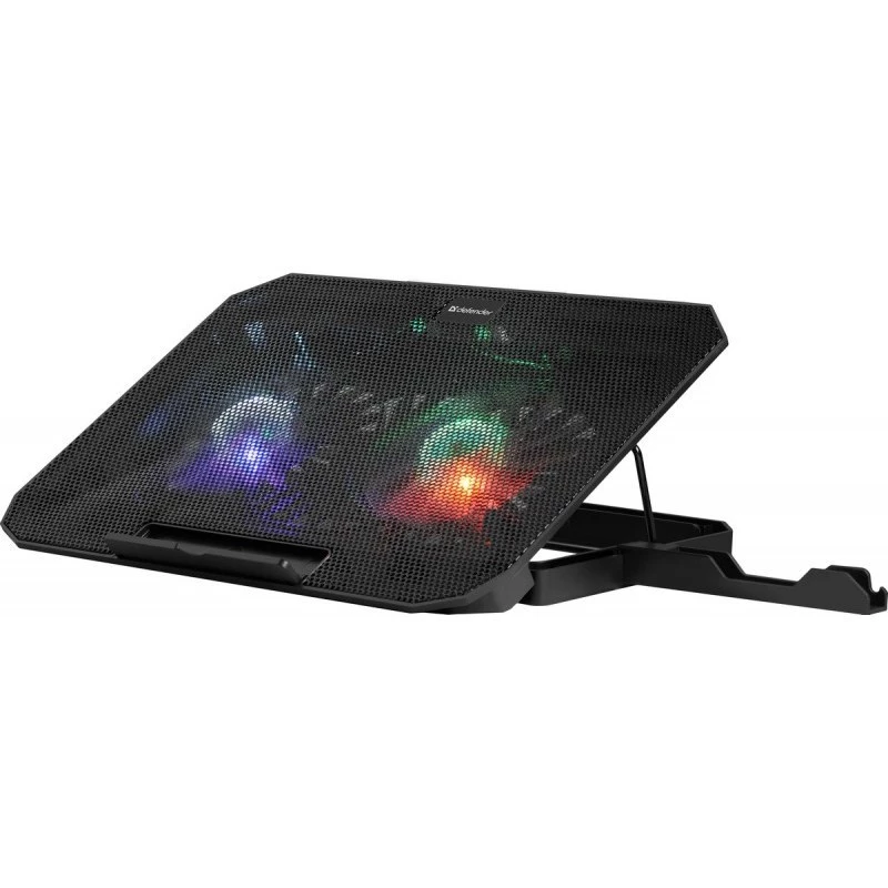 Podkładka chłodząca do notebooka DEFENDER NS-510 z 2 wentylatorami, 2 portami USB i podświetleniem RGB