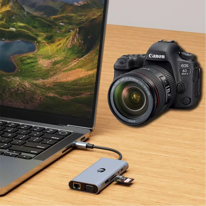 Adapter USB-C 11-w-1 Hawk HW-HUB1101 — hub wieloportowy z 11 portami