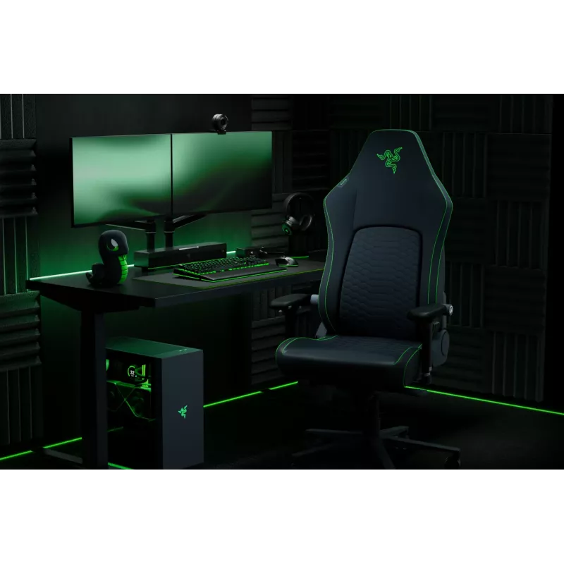 Razer Ergonomic fotel gamingowy with Breathable Comfort | Iskur V2 NewGen | Czarny/Green