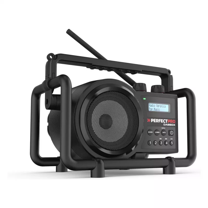 Perfectpro DABBOX Radio budowlane DAB+ FM AUX Bluetooth odporne na wstrząsy