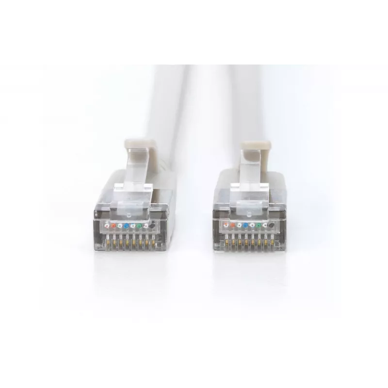 Cienki patchcord DIGITUS CAT6A F-FTP, 7 m, szary, RJ-45–RJ-45, 10 Gbit/s