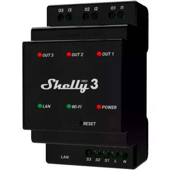 Shelly Pro 3 Przekaźnik DIN Szyna WiFi/LAN/Bluetooth