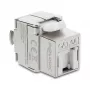 Moduł Keystone DELOCK RJ45 do LSA Kat.6A ekranowany beznarzędziowy, płaski, srebrny/biały, z osłoną przeciwpyłową