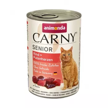 ANIMONDA Carny Senior Beef and turkey hearts - mokra karma dla kota - 400g