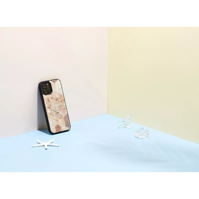 Ochronne etui na telefon iKins dla Apple iPhone 12 Pro Max — wzór różowego marmuru