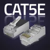 Modularne złącze RJ45 QOLTEC 54554 CAT5e FTP, 100 szt., srebrny, tworzywo sztuczne, 11×22×18 mm