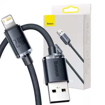 Kabel Baseus Crystal Shine USB do Lightning, 2,4A, 2m (czarny)