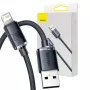 Kabel Baseus Crystal Shine USB do Lightning, 2,4A, 2m (czarny)