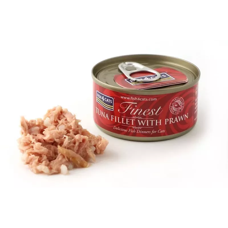 Mokra karma dla kota FISH4DOGS Tuna fillet with prawn 70 g — mokra karma w puszce…