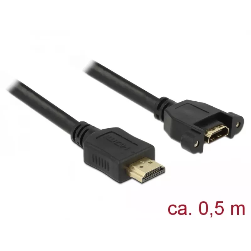 Kabel HDMI DeLOCK 85463 0,5 m Typ A męski na żeński, czarny