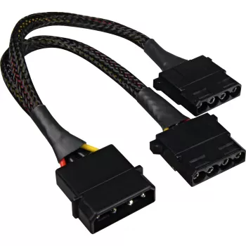Przejściówka zasilająca Sharkoon SATA Y 4P Molex 0,15 m czarna — cyfrowy/dane — zasilacz