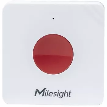 Bezprzewodowy przycisk alarmowy medyczny Milesight WS101915M, zasilany baterią LiCoO2, 50×50×18 mm, biały