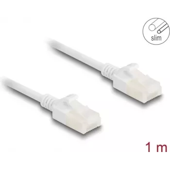 Kabel sieciowy DeLOCK RJ45 Cat.6A wtyk do wtyka 1m biały