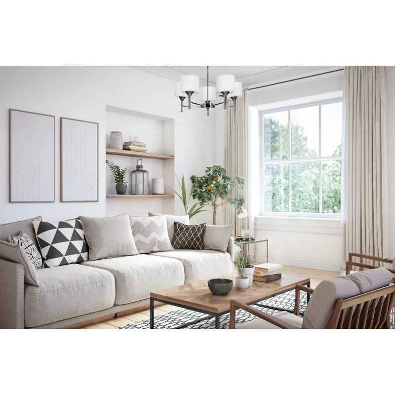 Klasyczna lampa sufitowa wisząca żyrandol Activejet MIRA Chrome 5xE27 do salonu