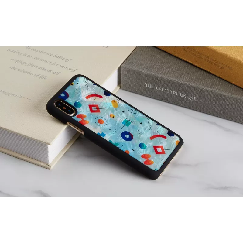 Etui na smartfona iKins do iPhone XS / XS Max czarny wzór skały, ochronny tylny panel