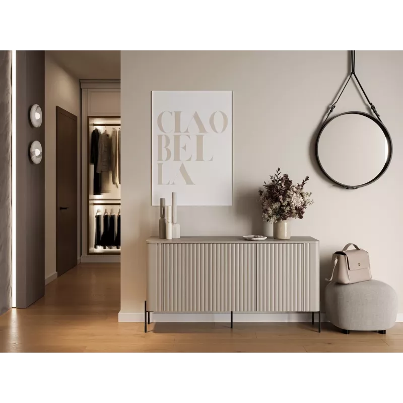 Komoda cama meble VERA 150x40x80 cm, matowy cashmere, płyta wiórowa, rama 16 mm