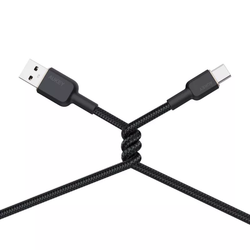 Kabel USB A na USB C Aukey CB-NAC1, 1 m, pleciony nylon, USB PD 60W, USB 2.0