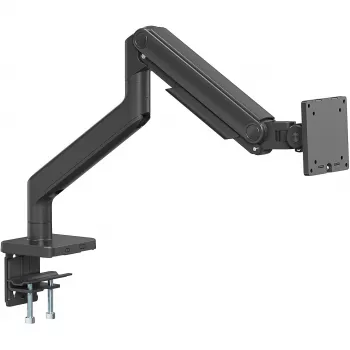 Uchwyt do monitora DIGITUS Single, zacisk, do 49 cali (124,5 cm), 20 kg, VESA 75x75–100x100, pochylenie -20° do 50°, regulacja wysokości, czarny