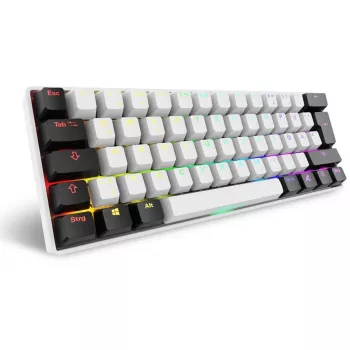 Klawiatura Sharkoon SGK50 S4 Domowa USB QWERTZ Niemiecka Biała RGB LED 60%