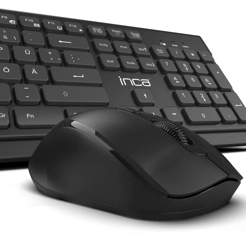 Inca IWS-519 Klawiatura i mysz w zestawie Biurowa RF Wireless QWERTY Turecki Czarny