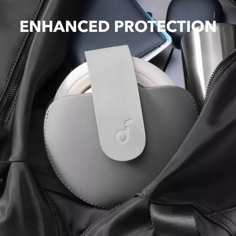 Etui na słuchawki Anker Soundcore Space One Pro z magnetycznymi metalowymi przyciskami, szare
