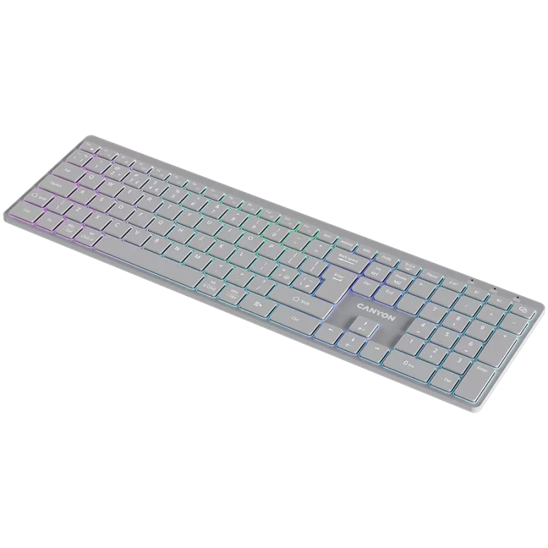 Klawiatura CANYON HKB-W11 UK/US RGB Dual Mode Wireless Grey