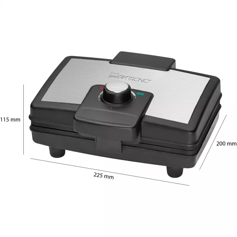 Clatronic WA 3606 gofrownica 2 gofr(y) Czarny,stal nierdzewna 800 W