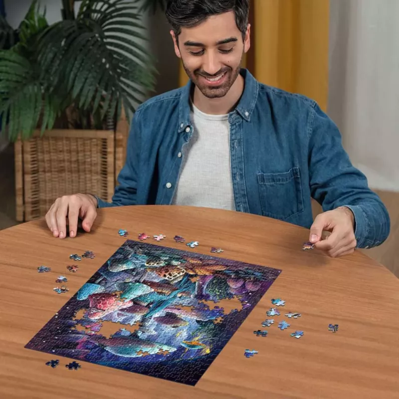 Puzzle Ravensburger Grzyby w świetle księżyca, świecące w ciemności, 500 elementów