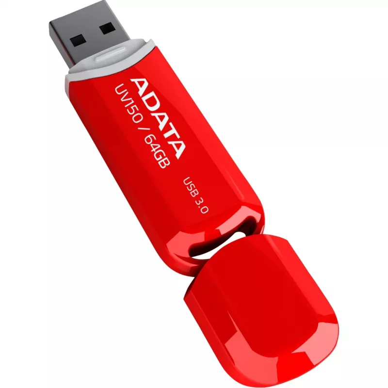 Pamięć USB ADATA DashDrive UV150 64 GB, USB Type-A 3.2 Gen 1, czerwony, konstrukcja z zatyczką