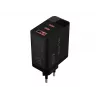 Gniazdo USB ładowarki ściennej LCD + USB-Cx2 PD 65W GAN czarne watomierz