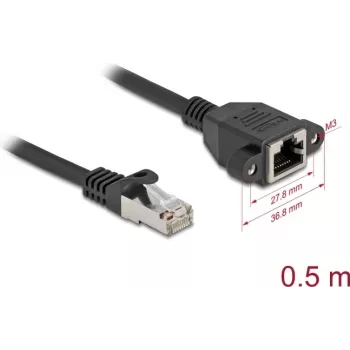 Kabel sieciowy DeLOCK 90774 Czarny 0,5 m Kat.6a S/FTP RJ-45