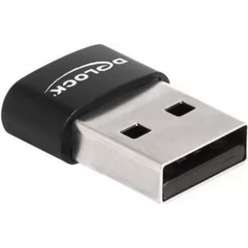 Delock - Adapter USB - USB (M) na USB-C (F) - USB 2.0 5 A - Czarny (60002)
