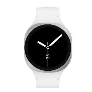 Samsung Galaxy Watch 8 3,3 cm (1,3 cala) AMOLED 40 mm Cyfrowy 438 x 438 pikseli Ekran dotykowy Srebrny Wi-Fi GPS (satelitarny)