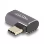 Adapter DeLOCK USB 40 Gb/s USB typu C PD 3.0 100 W męski na żeński kątowy lewo/prawo 8K 60 Hz metalowy