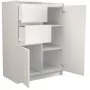 Komoda top e shop 2D2S BIEL — 2 szuflady, biała, 700×400×970 mm, płyta wiórowa