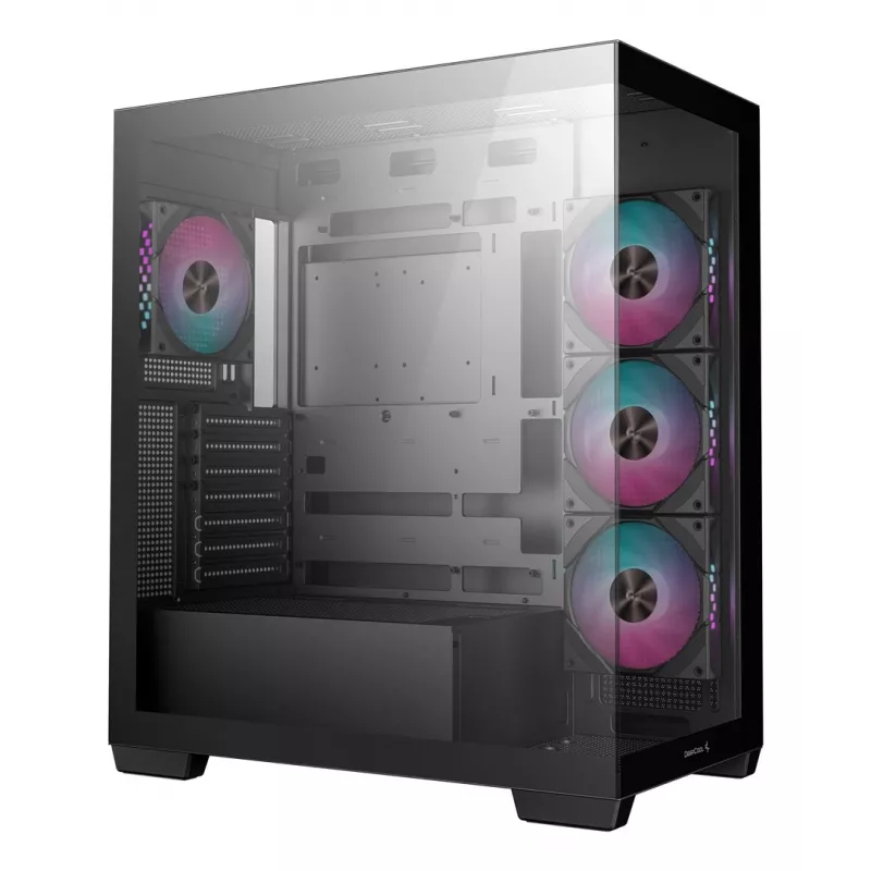 Obudowa PC DeepCool CG580 4F Midi Tower — ATX/ITX/MicroATX, szkło hartowane, wentylatory 3×120mm+1×120mm, 2×3,5 inch i 2×2,5 inch, USB-A×2 USB-C×1, czarna