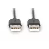 Kabel połączeniowy USB Assmann. typ A M/M. 3,0 m. kompatybilny z USB 2.0. UL. czarny (AK-300100-030-S)