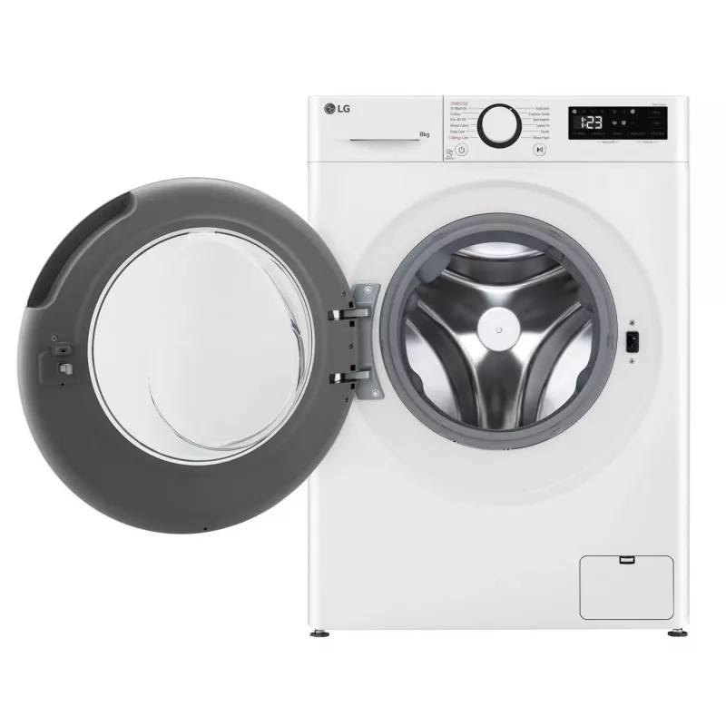 LG | Pralka | F2WR508SWW | Klasa efektywności energetycznej A-10% | Ładowanie od przodu | Wsad 8 kg | 1200 obr./min | Głębokość 47,5 cm | Szerokość 60 cm | Wyświetlacz | LED | Funkcja parowa