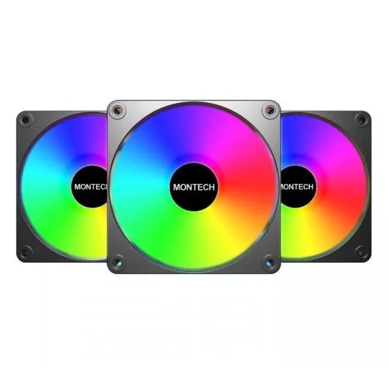 Montech GF120 V2 ARGB Moduł wentylatora do obudowy komputera 12 cm Czarny 3 szt.
