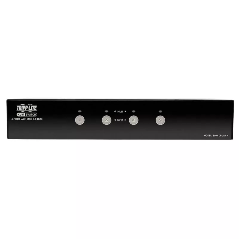 EATON TRIPPLITE 4-portowy przełącznik KVM DisplayPort z kablami audio i hubem USB 3.0 SuperSpeed (B004-DPUA4-K)